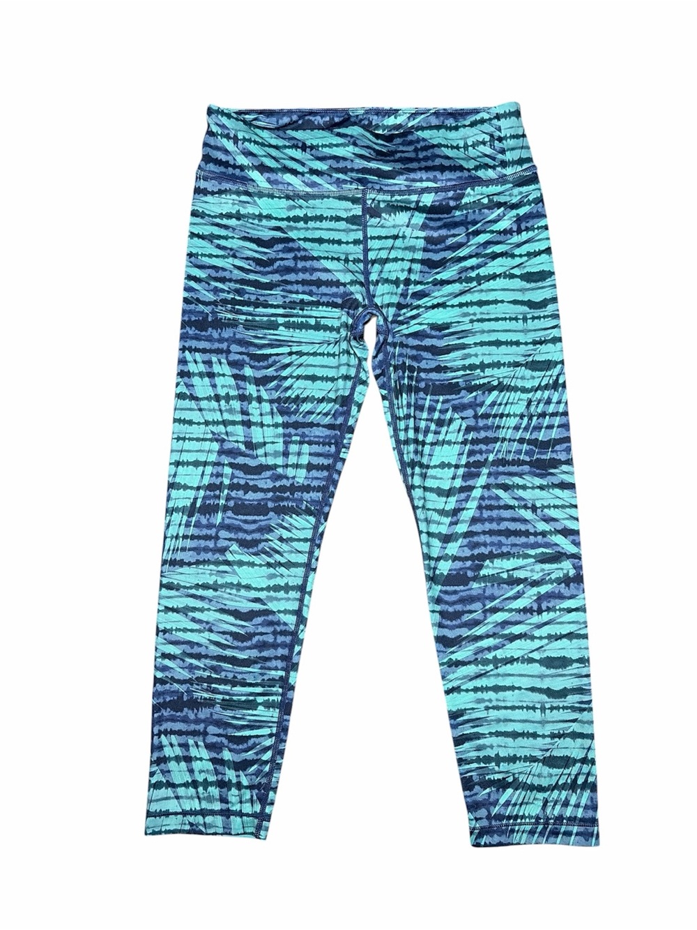 Athleta Girl Blue Teal Abstract Print Full-Length Leggings
